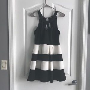 Black and white mini dress